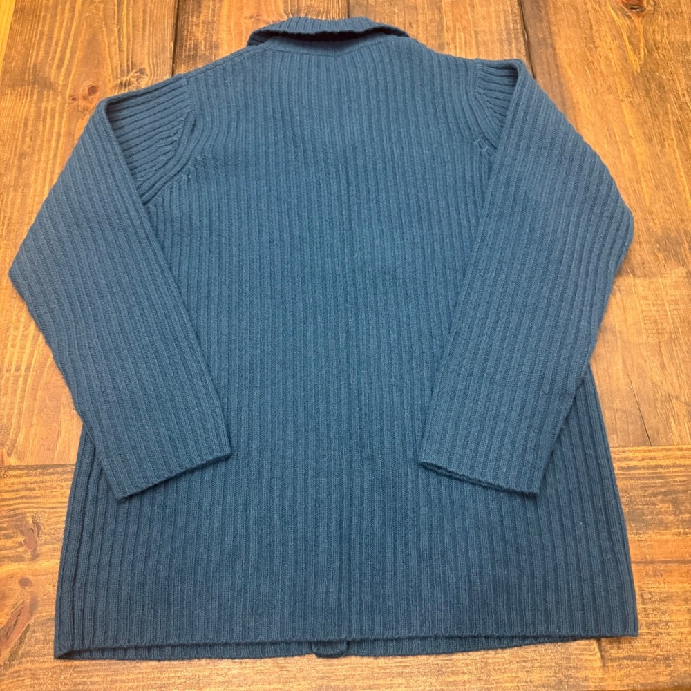 Pendleton Womens Blue 100% Lambswool Ribbed Button Front Cardigan Sweater M - Picture 5 of 5